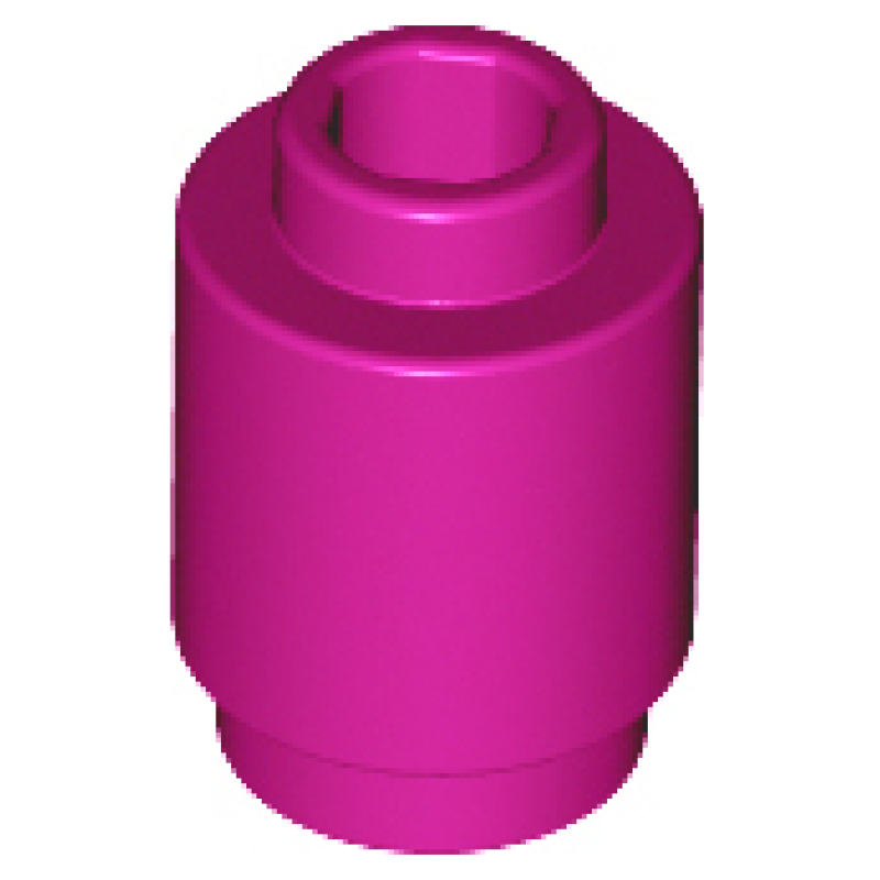 Steen, Rond 1x1 met open nop Magenta